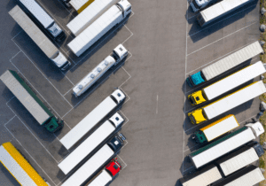 fleet of transport trucks